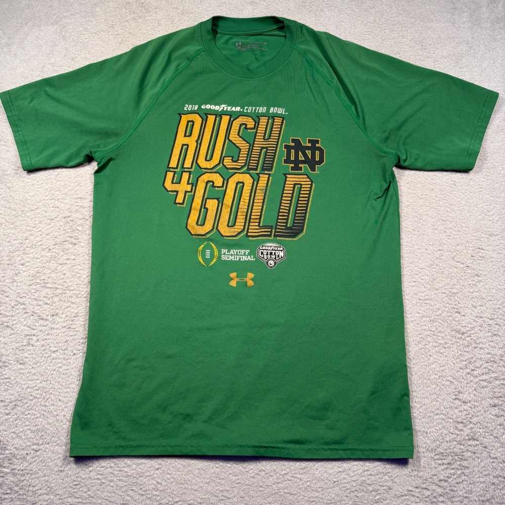 Under Armour Heatgear Notre Dame Fighting Irish Rush 4‎ Gold Cotton Bowl Tee